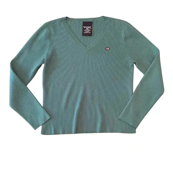 VINTAGE RALPH LAUREN Women’s Rib V-Neck Sweater Size XL - Picture 1 of 5